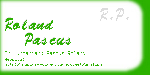 roland pascus business card
